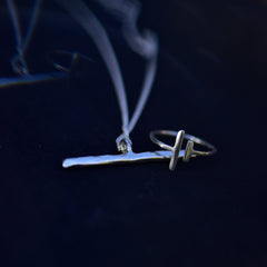Viiva Ring And Sulava Necklace In Recycled Sterling Silver