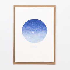Zodiac Sign  - Letterpress Card