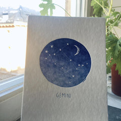 Zodiac Sign  - Letterpress Card
