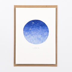 Zodiac Sign  - Letterpress Card