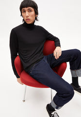 Glaan Knitted Turtleneck Sweater Olive Organic Cotton