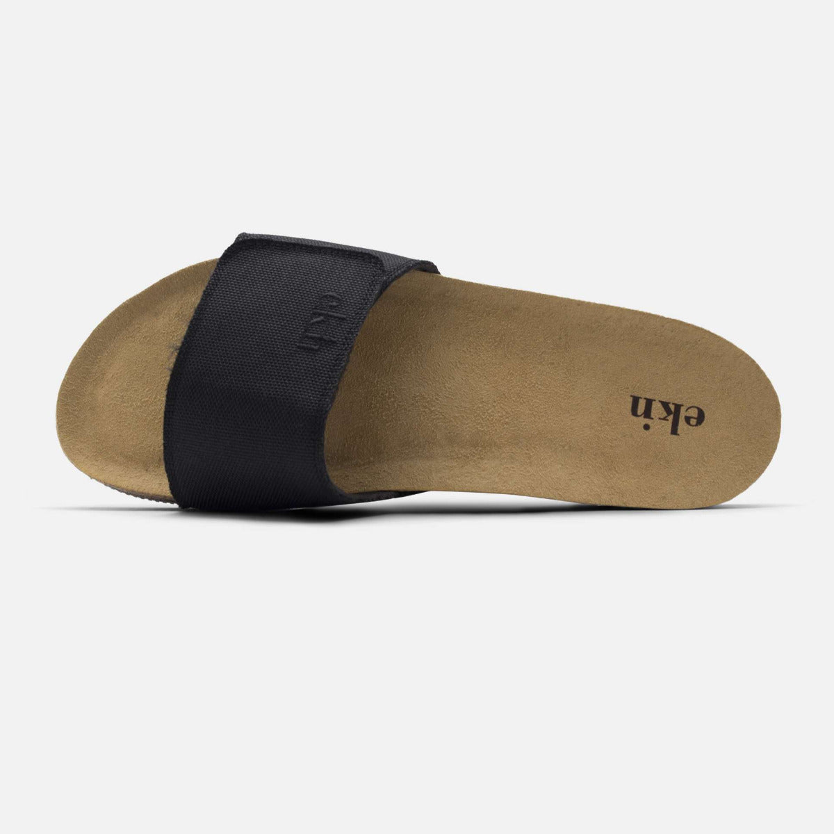 Slide Sandal In Organic Black Canvas & Cork - Sizes 36-42